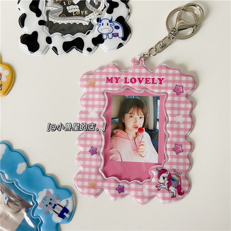 Star card 3 Inch 4 inch photo pendant key ring decoration bag card set meal card certificate card clip