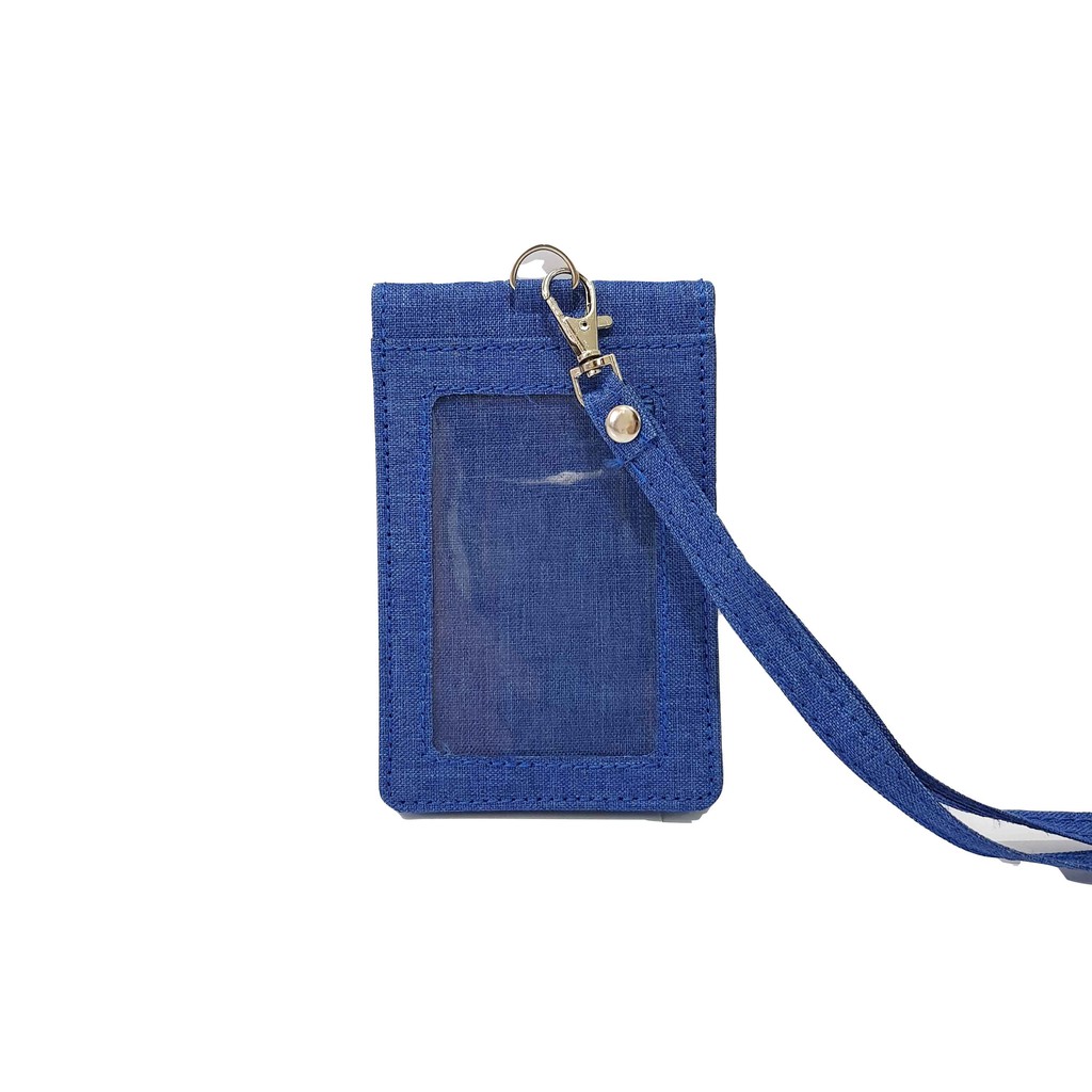 

Lanyard Kanvas Dompet Kancing ID Card Holder Kanvas Name Tag Kanvas Kain Kanvas Biru