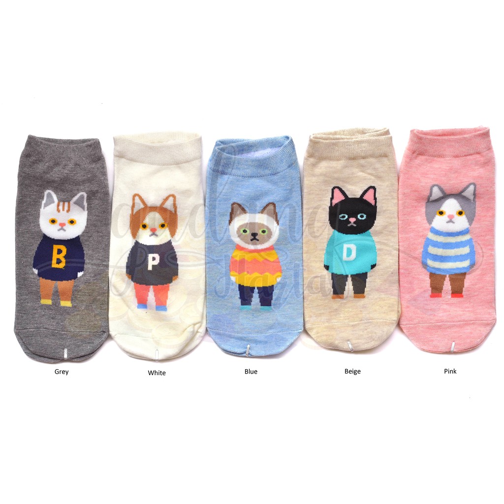 Kaos Kaki Wanita Pendek Kucing Lucu Cute Cat Lucu Unik GH 103104