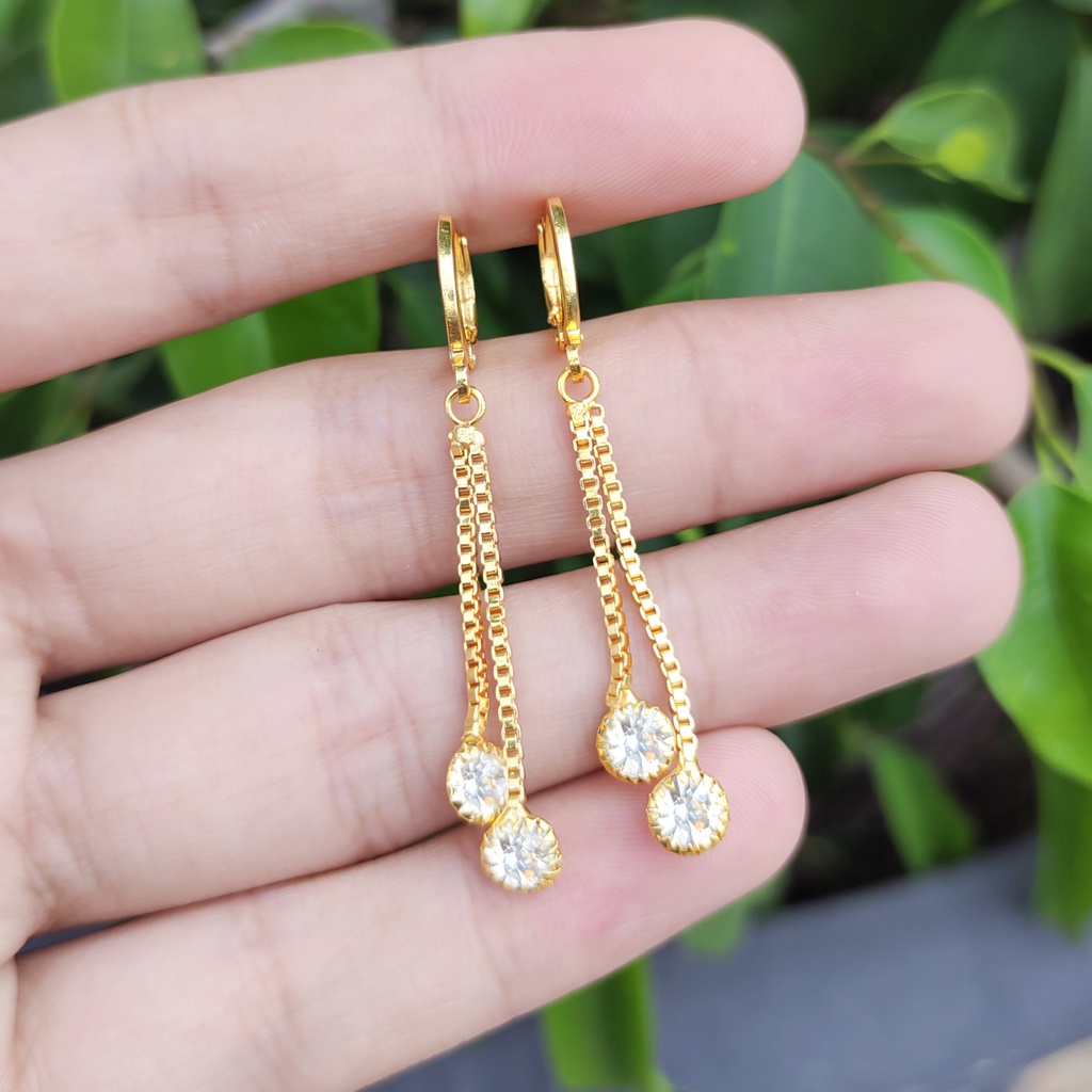 Anting Emas Jurai Permata Lucu Perhiasan Fashion Wanita Korea Kemna 420
