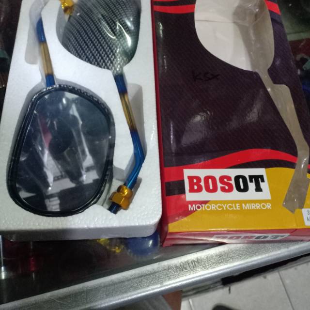 Spion Karbon model Yamaha tiang blue gold