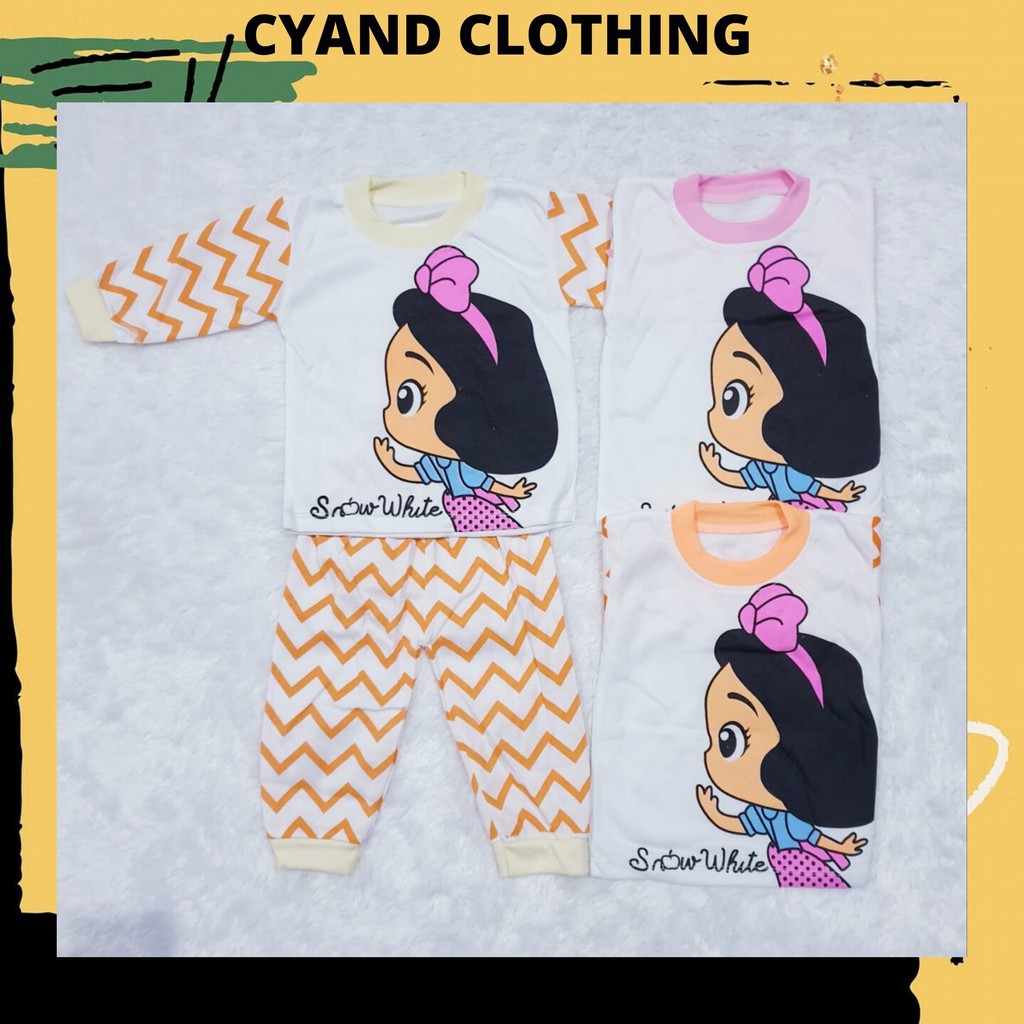 PIYAMA ANAK LENGAN PANJANG KARAKTER SNOW WHITE / CYAND CLOTHING / PAKAIAN ANAK