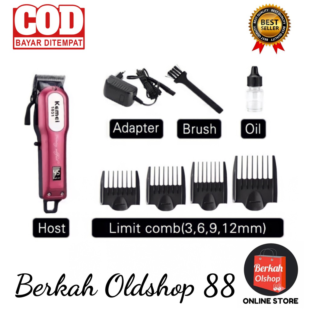 Berkah Oldshop 88 - Alat Mesin Cukur Rambut Original Kemei KM-1031 / Alat Cukur Rambut Elektrik / Mesin Cukur Rambut