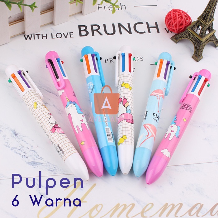 

PULPEN 6 WARNA / PULPEN CETEK 6 WARNA / 6 COLORS CUTE CARTOON BALLPOINT PEN SCHOOL OFFICE