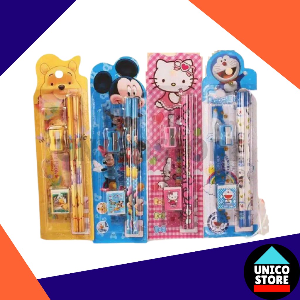 

(PROMO CUCI GUDANG) SET ALAT TULIS SEKOLAH 5 in 1 KARAKTER LUCU / MINI STATIONERY