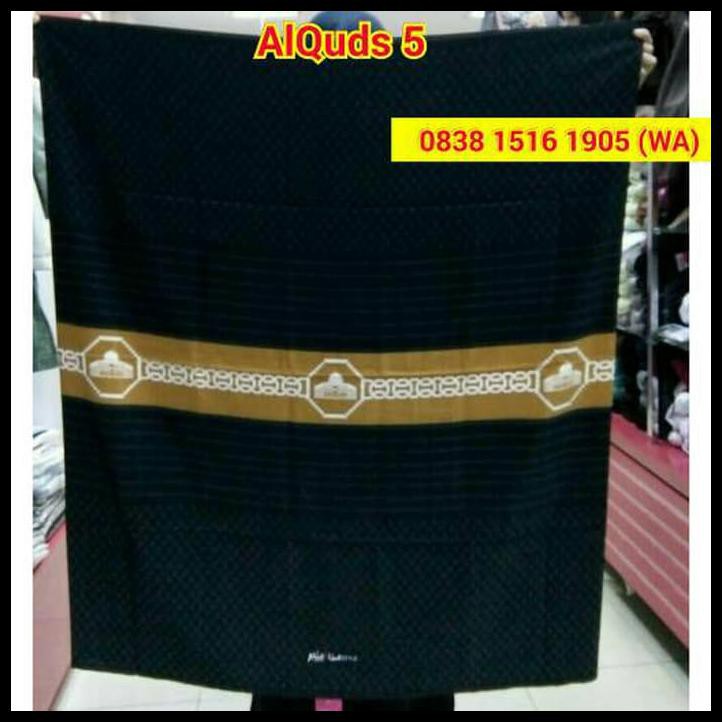 Sarung Rabbani Alquds 5 Hitam Palestine Motif Emas Kain Dewasa