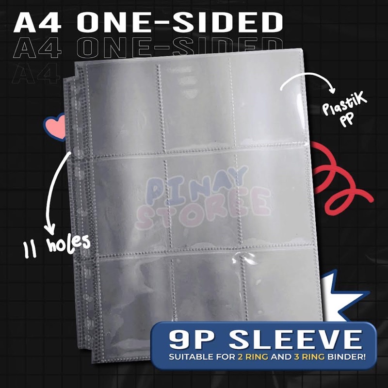 

A4 Sleeve 9P 3 Ring 2 Ring Binder PP Collector Photocard One Sided