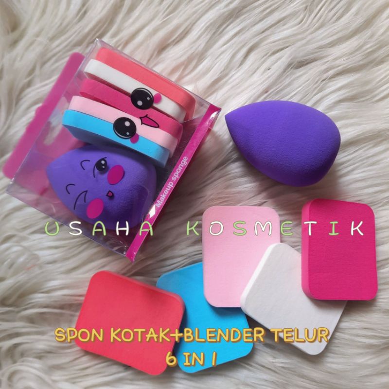 PROMO ECER!! SPON BEDAK+SPON BEAUTY BLENDER KEMASAN PITA LUCU/SPONGE MAKE UP LUCU