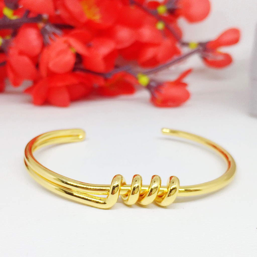 Gelang Bangle Xuping Polos Spiral Lapis Emas - BB409