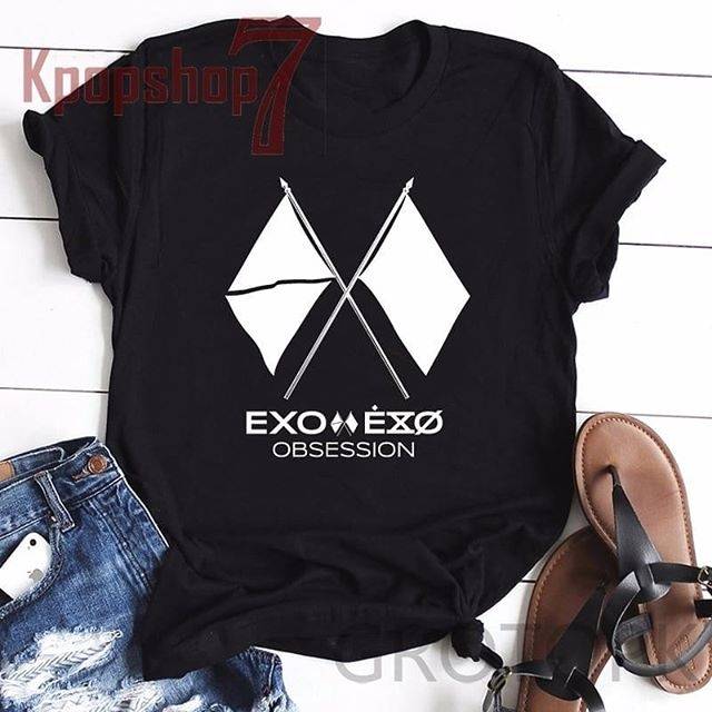 Kaos Exo Baju Exo Tshirt Exo Obsession Bendera Depan Untuk Anak Remaja Dewasa Shopee Indonesia