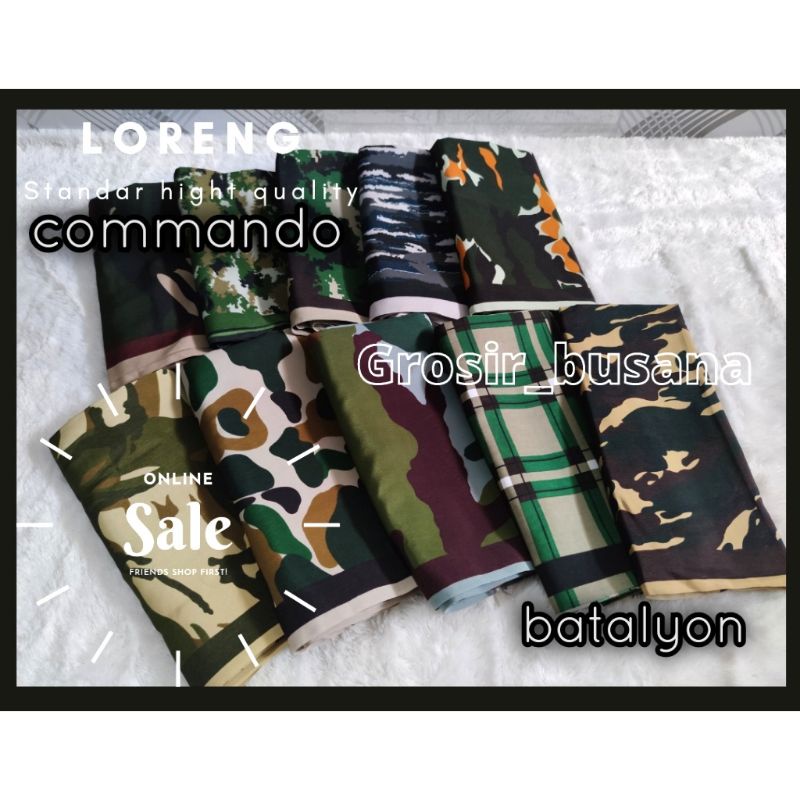(COD)SARUNG LORENG TERLARISS//SARUNG BANSER//SARUNG TNI// / MEREK COMMANDO / BATALYON / TARGET / AMM