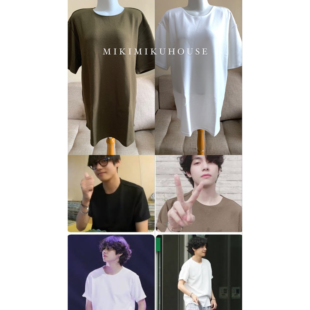 OFFICIAL BTS TAEHYUNG JACKPOT BASIC SHORT SLEEVE TEE TSHIRT SHIRT BAJU KAOS V KAOS TAEHYUNG BTS