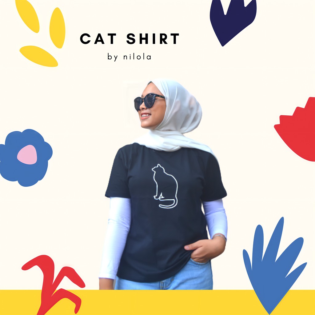 KAOS WANITA/KAOS TUMBLR/KAOS MURAH/ KAOS KUCING/ COTTON COMBED 30S