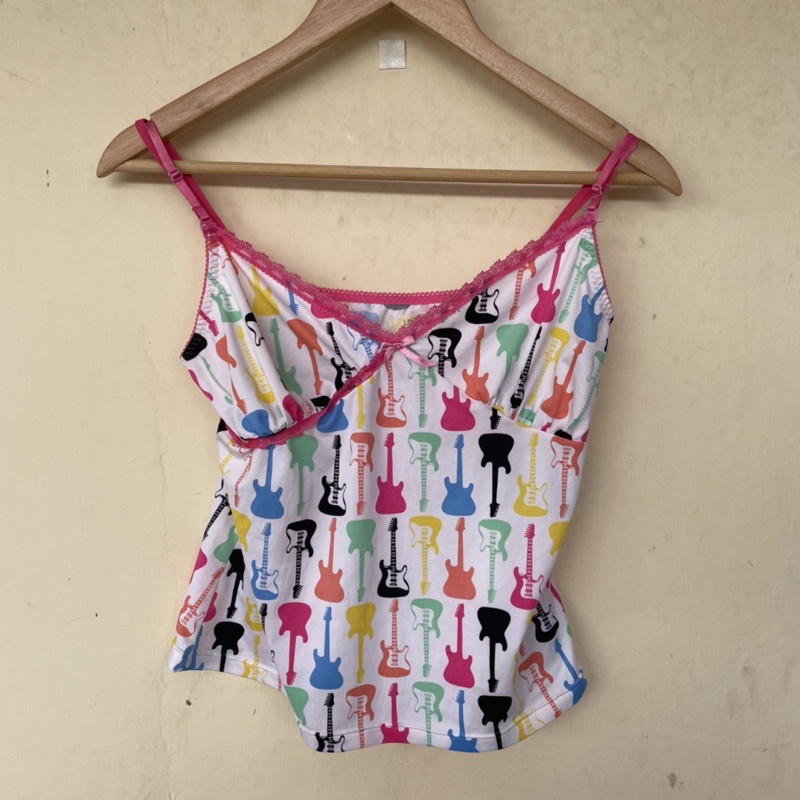 Tanktop gitar warna warni preloved/tanktop second