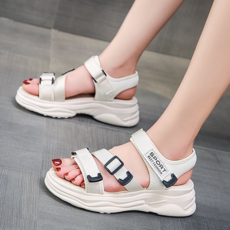 DDS8099 Sandal Wedges Wanita Fashion Import SD Tali Belakang Ready Jakarta Bisa COD (With Box)