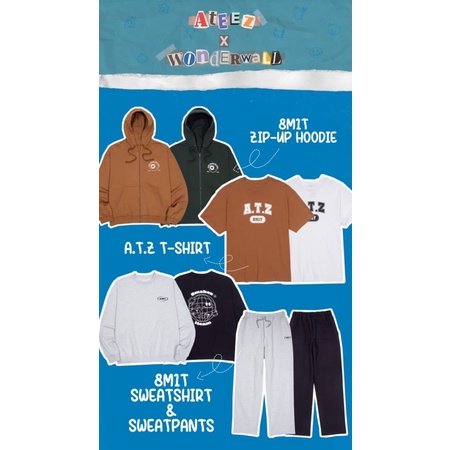 8M1T ATEEZ  X WONDERWALL.KR T-shirt sweatshirt hoodie & pants