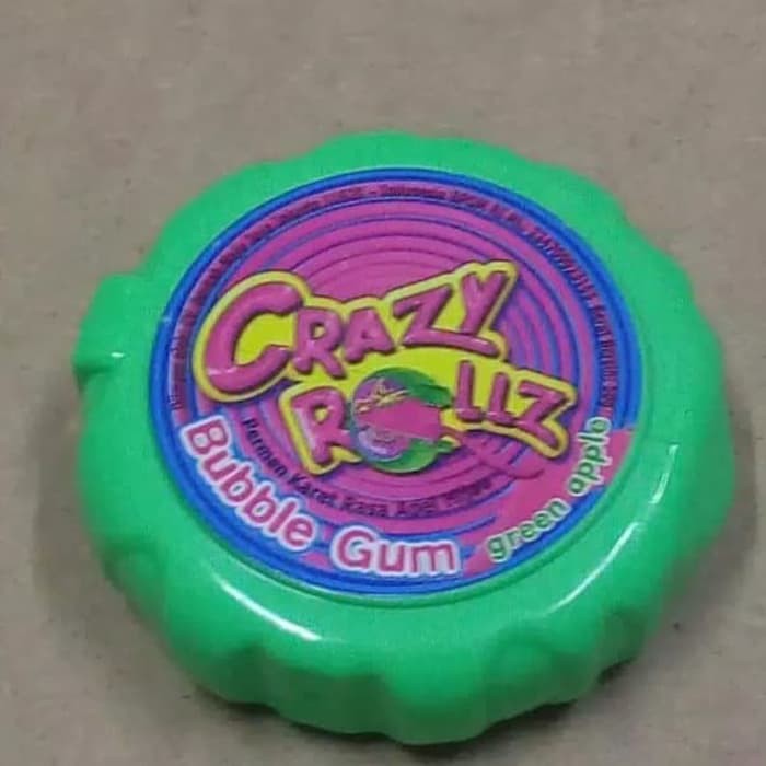 

CRAZY ROLL ASST BUBBLE GUM green apple 50GR permen karet HHR1712