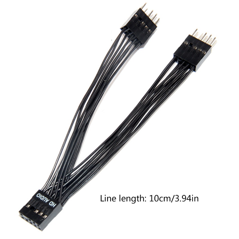 Gro 10cm / 0.39 &quot;9Pin Y Splitter Cable for Computer Motherboard Extension Cable Female to 2 Dual Male Wire
