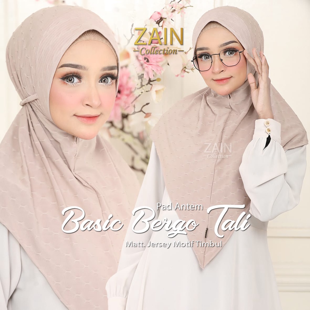 Jilbab Instan Bergo Basic Tali Ori Zain Collection-CREAM
