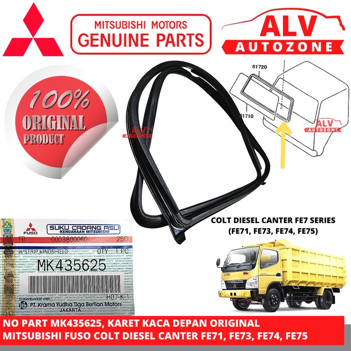 LIS KARET KACA DEPAN ORIGINAL MITSUBISHI COLT DIESEL CANTER MK435625
