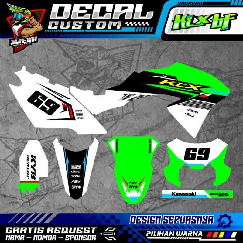 DECAL KLX BF 150 KLX BF KLX 150 HIJAU SIMPLE