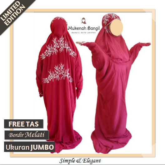 Mukena Mukenah Rukuh Premium BORDIR MELATI Dewasa Remaja Travel Jumbo Katun Rayon Terusan Adem Murah