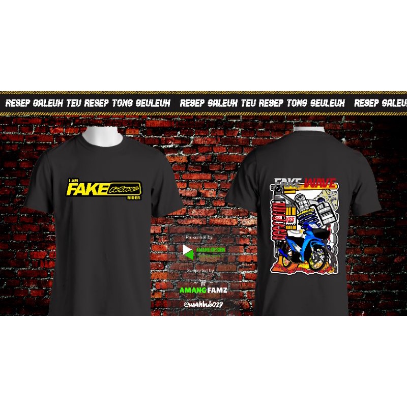 Kaos Baju Motor Honda Revo 110 Kaos  I AM FAKE WAVE RIDER Thailook Style