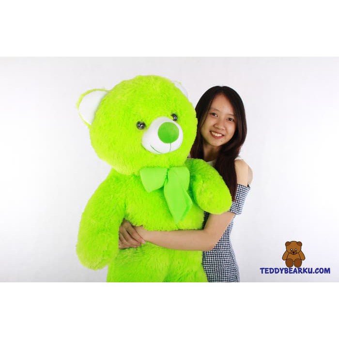 Jual Boneka Teddy Bear Jumbo 1 Meter Warna Hijau Khas Bandung