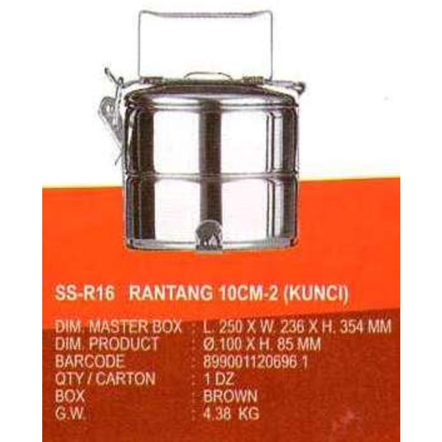 MASPION Rantang Kunci 10/2 ( 10 cm 2 Susun ) Stainless - R16