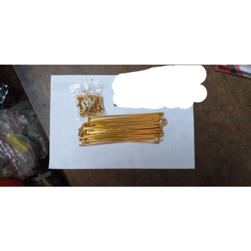 RUJI JARI JARI SEPEDA MOTOR SPOKE SET 164 GOLD MERK BERKUALITAS