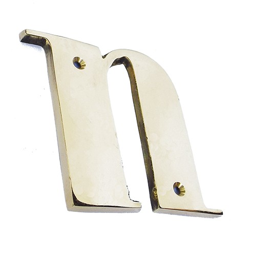 

6.5cm Klasik Huruf Papan Nama Bisnis Kuningan / Brass Small Alpha - n