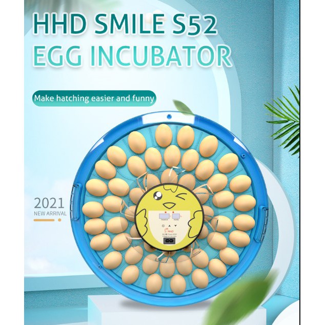 S 52 Egg Incubator Smile Penetas Telur Automatic Turning Humidity HHD