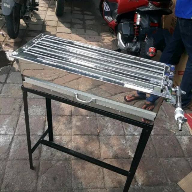 Kompor Pemanggang Gas Pangganga Stainless Sate Ikan Sosis Ayam Bakar Otak Otak Nasi Bakar Shopee Indonesia