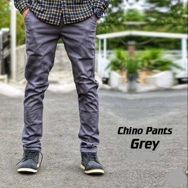 CELANA PANJANG PRIA CHINO / CHINOS BLACK GREY UNTUK SANTAI DAN FORMAL