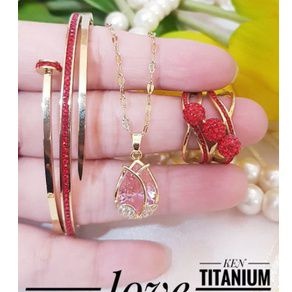 Titanium set perhiasan wanita n344