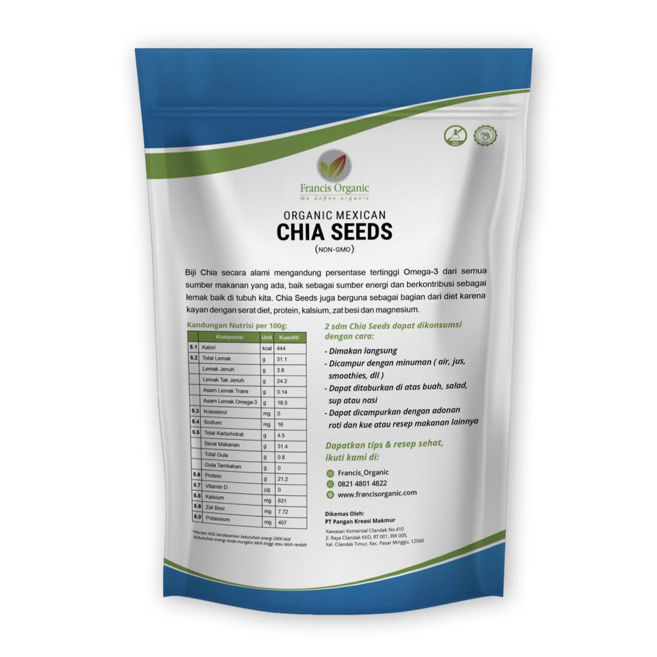 

Organic Black Chia Seed Mexico / Chia Seed Mexico Organik ( 500gram )