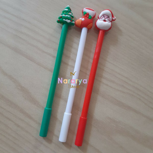 

2x Gel Pen Natal / Gel Pen Karakter / Gel Pen Lucu / Pulpen Lucu / Alat Tulis Sekolah