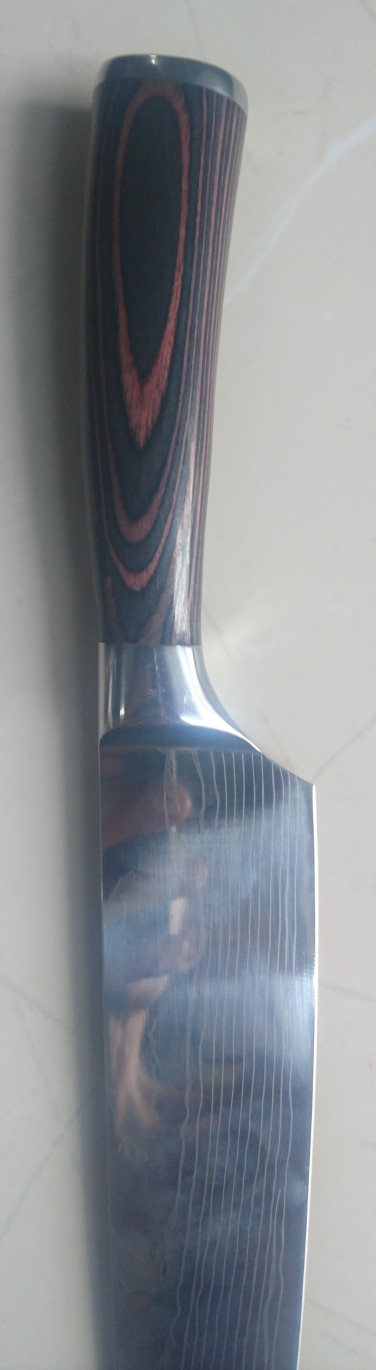 Homu Gyuto Pisau Jepang Chef Knife High Carbon Stainless Damascus Pattern Wood Handle