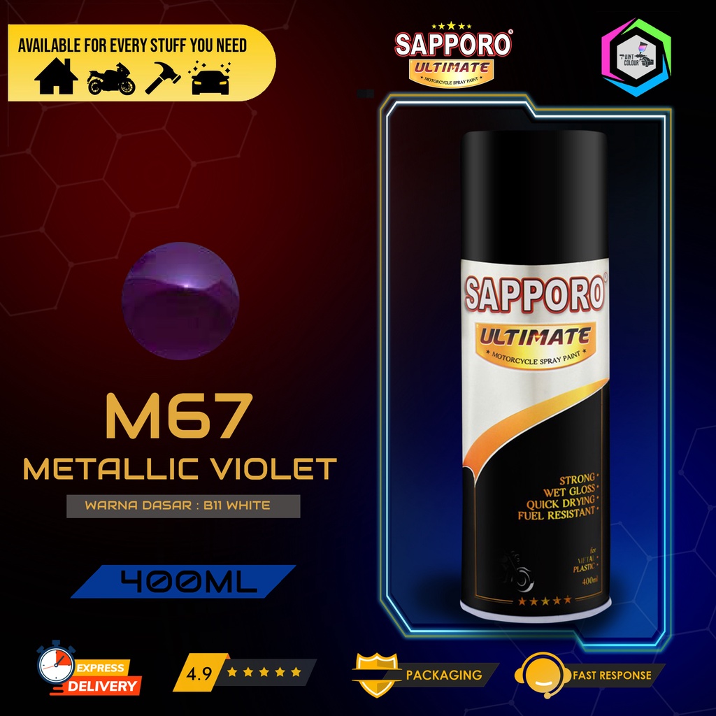 SAPPORO ULTIMATE Metallic Colour Cat Semprot M67 - Metallic Violet