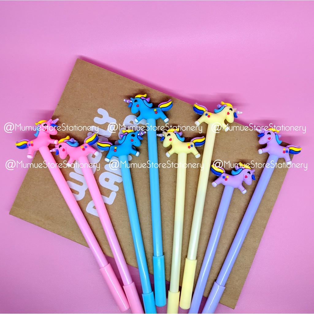 

12pcs pulpen gel PULPEN BERKARAKTER FLY UNICORN /gel pen / Ink gel pen