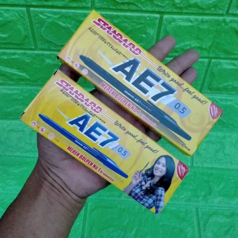 PULPEN STANDARD AE7 PEN PENA BOLPOIN HITAM BIRU MERAH GROSIR