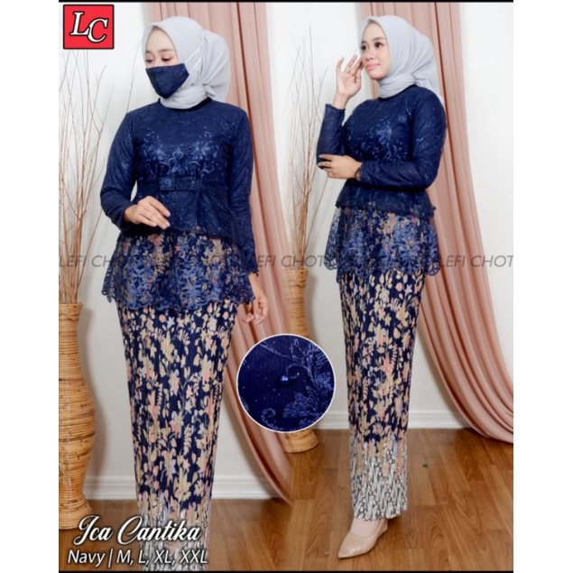 Setelan kebaya tulle ica cantika/kebaya wisuda modern/kebaya perpisahan