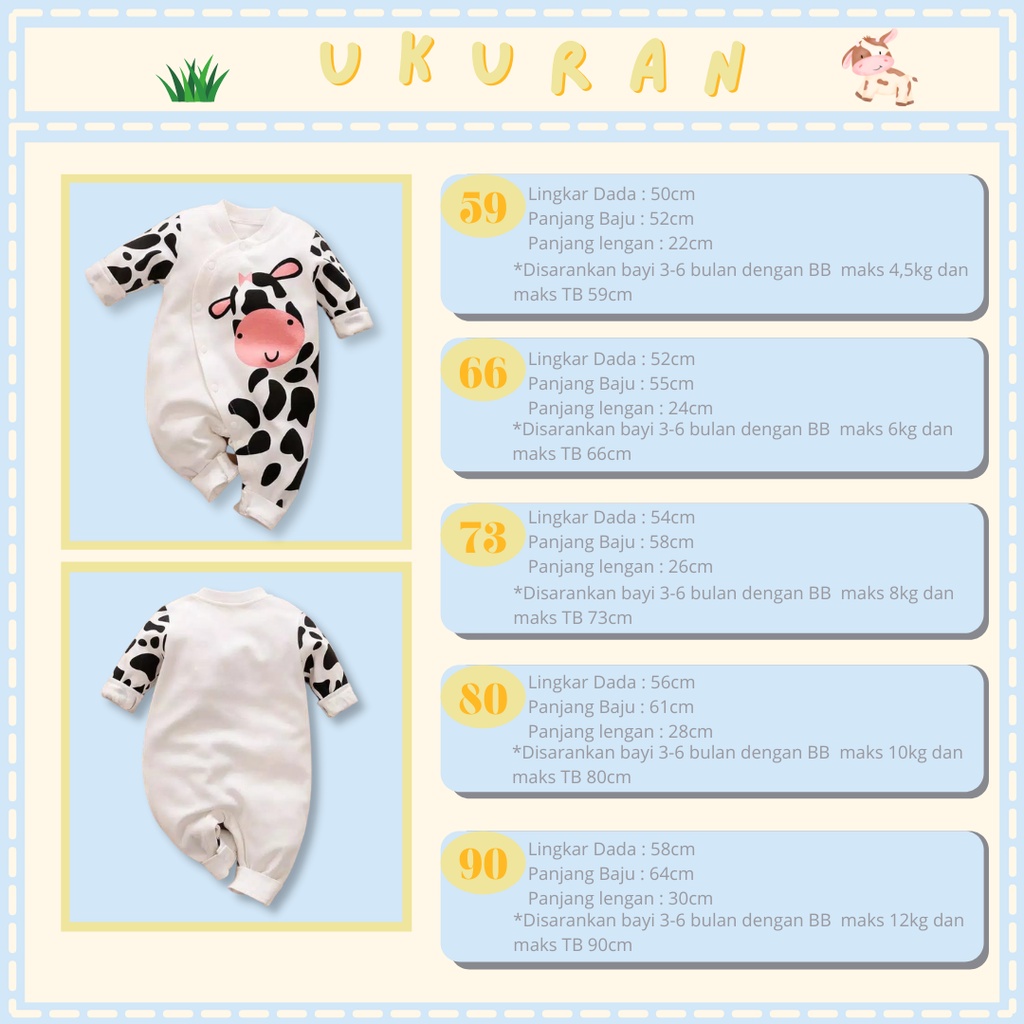 Baju bayi Import KOREA motif Moo PREMIUM jumper bayi-5