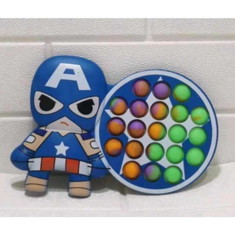 PROMO !!! pop it  spiderman,Hulk,Ironman ,capten-Pop it kapten