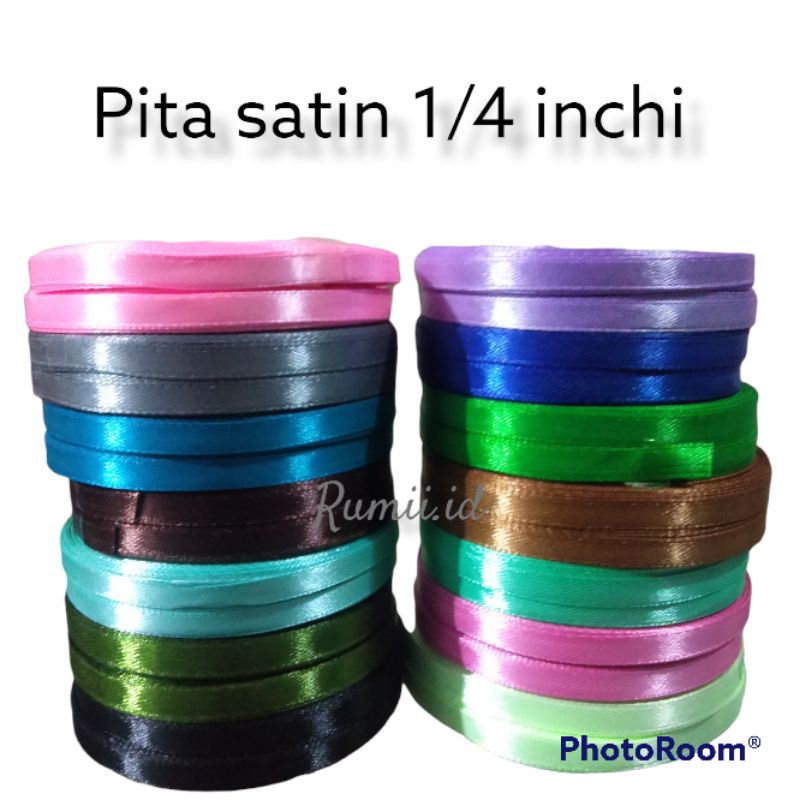 

Pita satin 1/4 inchi [per rol]