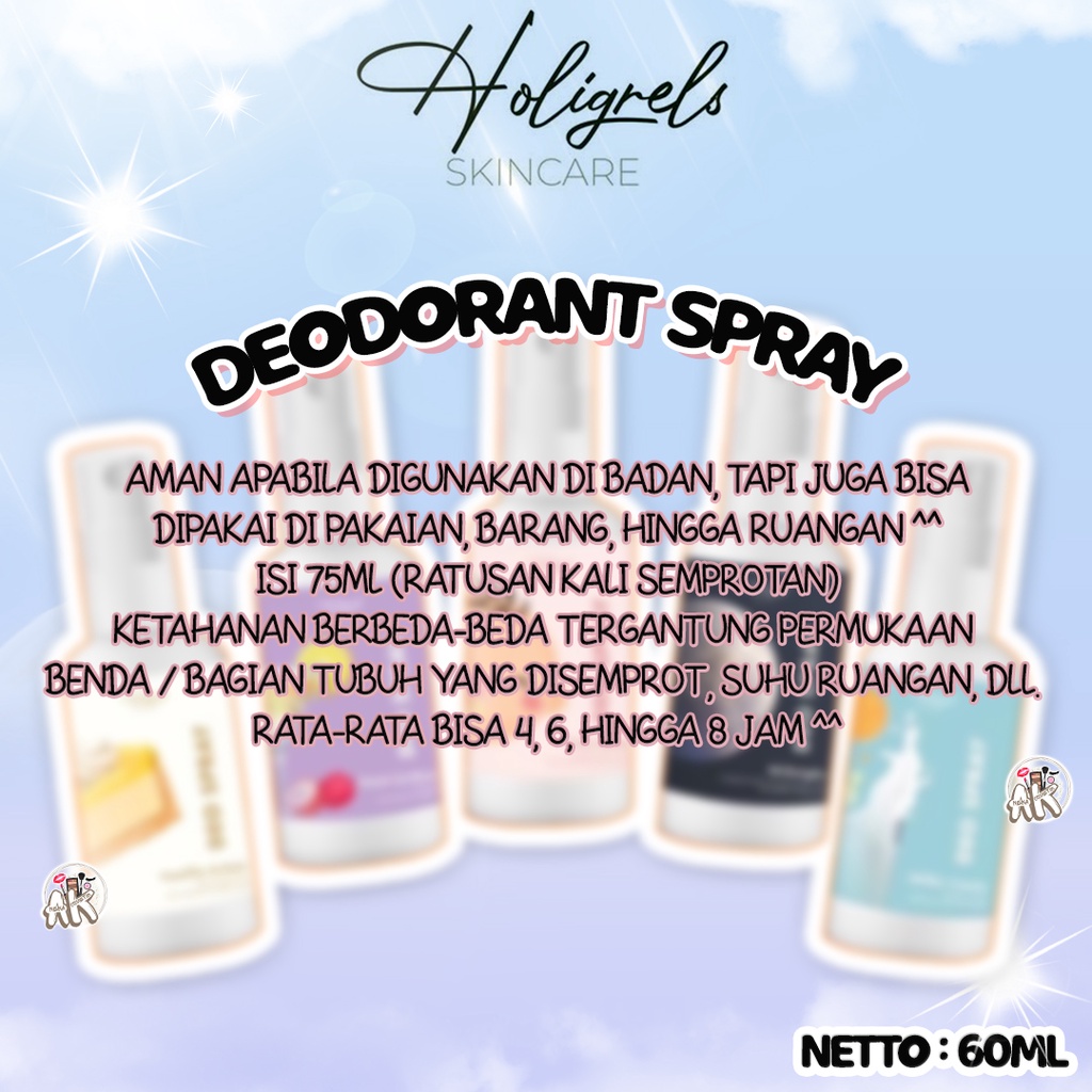 HOLIGRELS DEO SPRAY / DEODORANT SPRAY SERIES 60ML