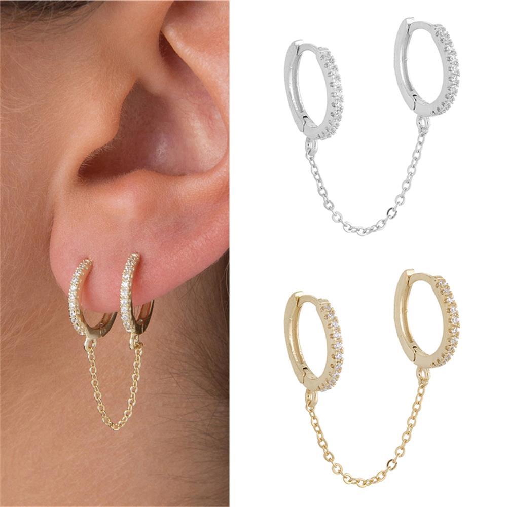 Nanas Bulat Hoop Earrings Baru Wanita Pria Pernikahan Pertunangan Berlian Putih Perhiasan Hadiah Earrings