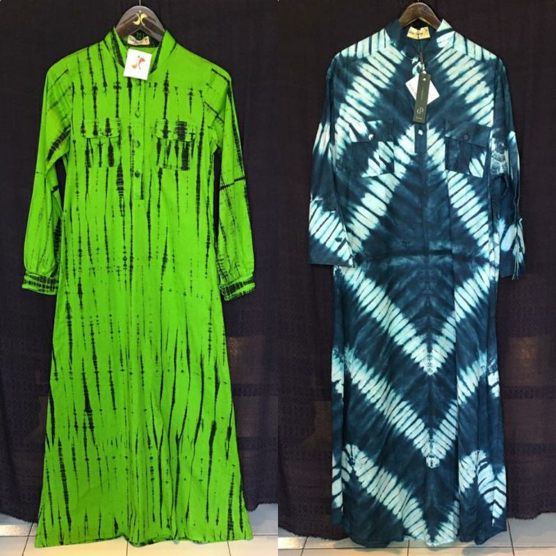 Abaya Tiedye Katun by Dian Pelangi TERBARU Busana Pesta Muslim Batik Wanita Cantik Casual Formal