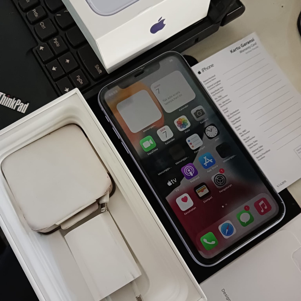 Iphone 11 64GB second ori 100% iBox purple