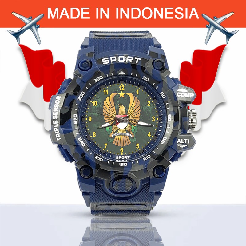 {Istimewa} Jam Tangan TNI -AD (Angkatan Darat) - Biru  Army Water Resistant